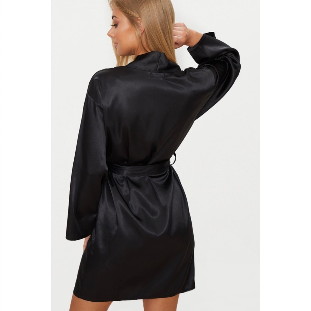 PLT Black Satin Robe - Picture 3 of 3
